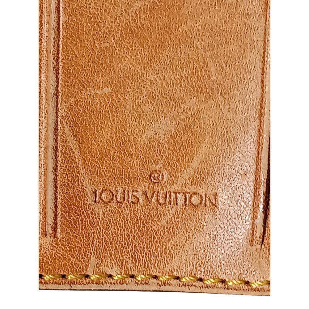 Preowned Authentic Louis Vuitton Vachetta Leather Luggage Tag & Strap Set of 2 - Picture 14 of 16
